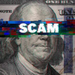 Daycare SCAM Exposed — Millions Vanished Daily Scam text overlaid on distorted 100 dollar bill