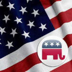 Conservative BACKBONE Returns—Finally Someone Won’t Fold American flag with Republican elephant symbol.