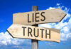 OUTRAGEOUS–TOP Democrat’s RADICAL AGENDA Exposed Signs pointing to Lies and Truth against sky.