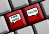Keyboard keys labeled Fake News and Facts.