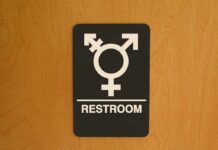 Sign indicating a gender-neutral restroom with symbols
