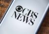 CBS News logo displayed on a screen