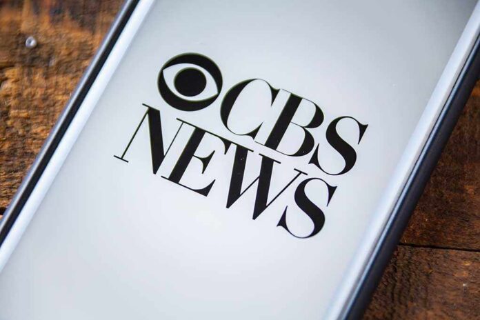 CBS News logo displayed on a screen