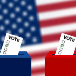 COMMENTATOR’S Shocking Call — Ditch GOP for Democrats Ballots in boxes with American flag background.