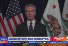 Newsom says he, his wife are targets of Justice Department probe