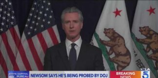 Newsom says he, his wife are targets of Justice Department probe