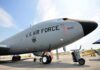 Fighter Jets Rush to Protect World Cup Skies U.S. Air Force tanker aircraft on display at an airfield