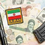 Iran patch on mixed currency with rifle parts