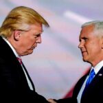 Poll Jolt: Democrat Edges In Trump Country Donald Trump and Mike Pence shake hands on stage