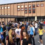 California Campus Jitters – Data Doesn’t Add Up Students gathered outside a school building entrance