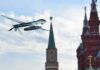 Deadly Barrage Hammers Moscow Region military drone flying near ornate red-brick towers