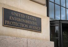 EPA building sign on stone wall