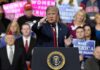 Trump Opens Tax-Free Diesel to Highway Drivers Donald Trump speaking at a rally podium, pointing toward the audience
