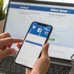 Hands using a smartphone with a social media login screen