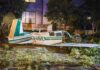 small airplane crash in residential area at night